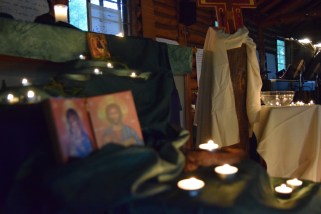 Environment for Taize Prayer was prepared by youth participants.